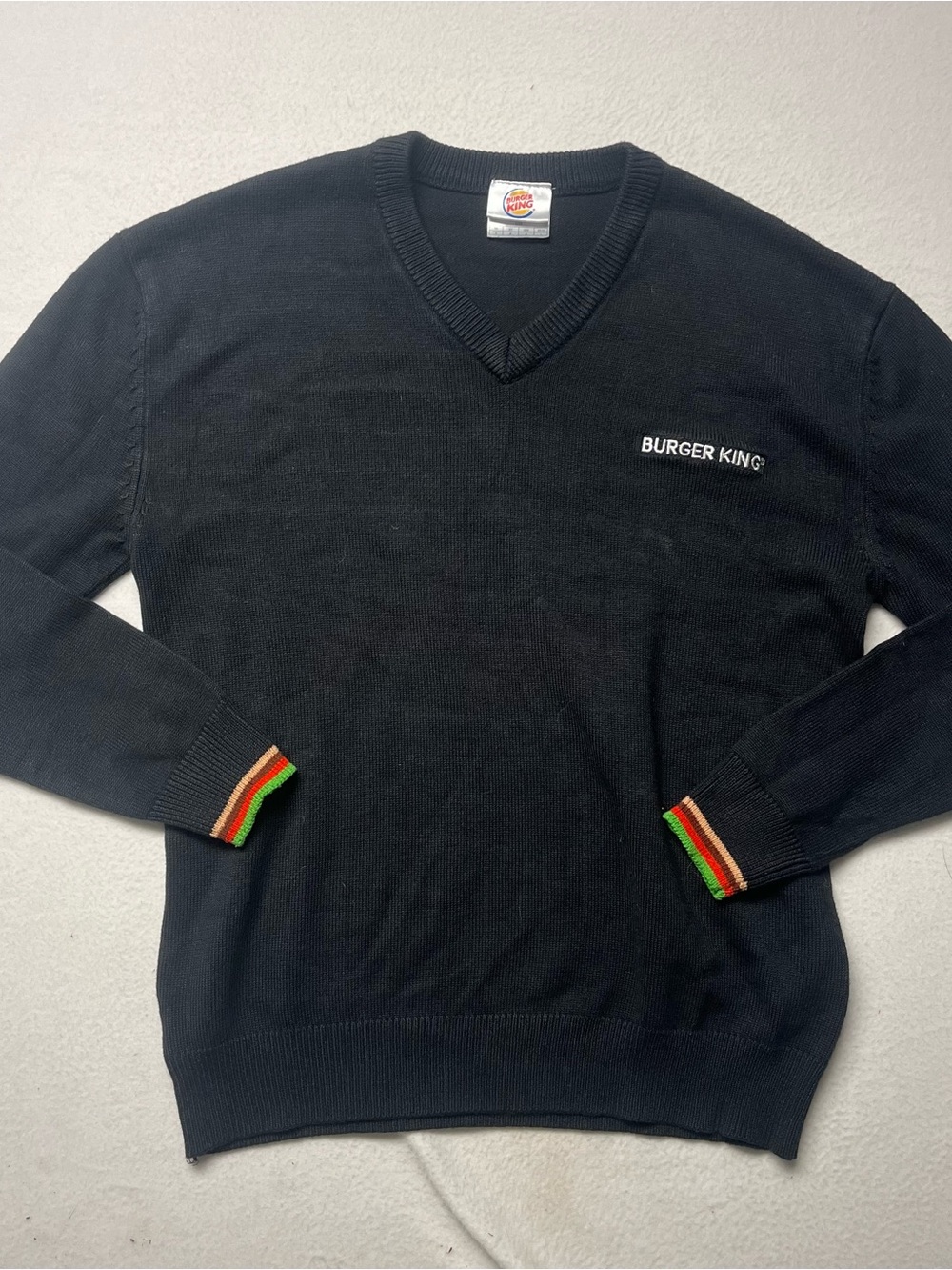 Burger King L Sweater Work Employee Uniform Sweatshirt BK